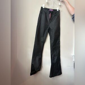 Edikted Shiny Black Denim Pants